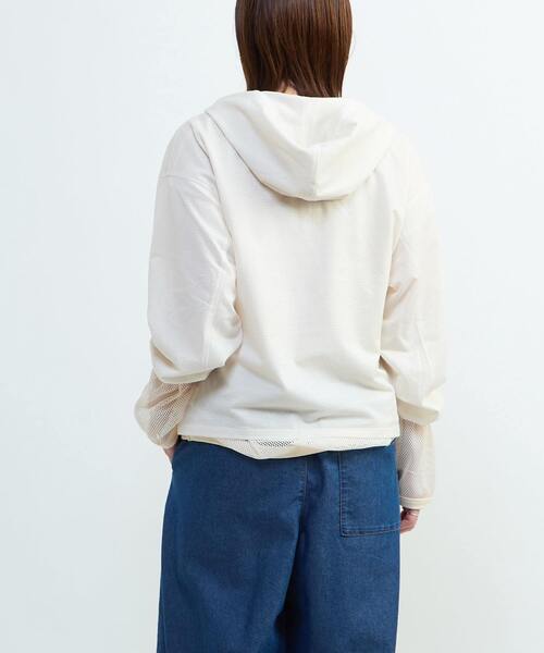 CONVERSE TOKYO(コンバーストウキョウ)の「SHEER JACQUARD MEXICAN HOODIE(Tシャツ/カットソー・レディース・ブラウン/ブラック/オフホワイト・FREE)」の7枚目の写真