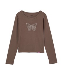 RHINESTONE BUTTERFLY L/S BABY TEE