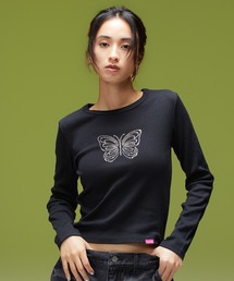RHINESTONE BUTTERFLY L/S BABY TEE