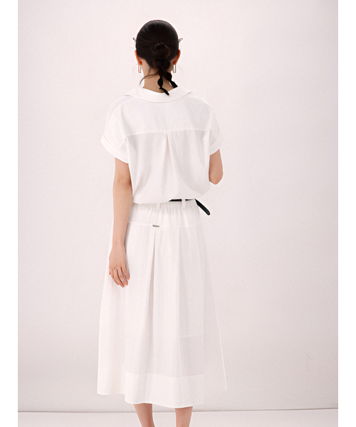 ACUD(アクド)の「Half Sleeve Glossy Set-up _Ivory(ワンピース・レディース・オフホワイト・FREE)」の5枚目の写真