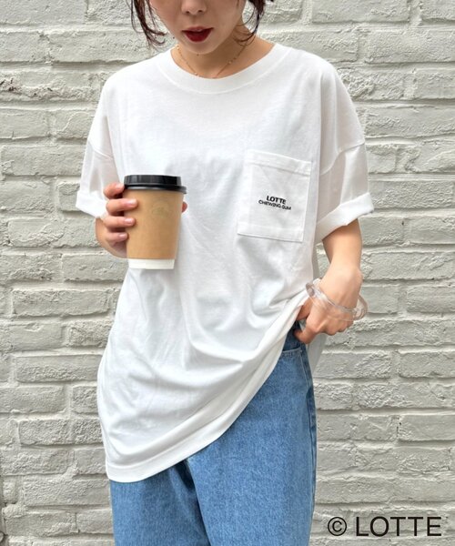 CIAOPANIC TYPY(チャオパニックティピー)の「【TYPY×LOTTE板ガム】持続冷感バックロゴ板ガム集合ポケットTEE(Tシャツ/カットソー・メンズ・チャコールグレー/ホワイト/ピンク・SMALL/MEDIUM/LARGE)」の10枚目の写真