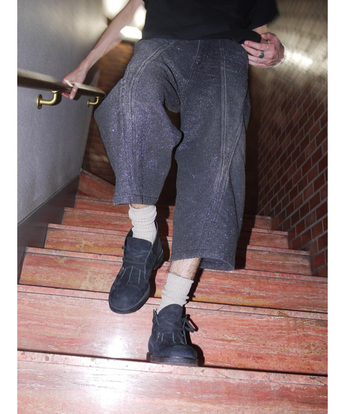 NVRFRGT（ネヴァーフォーゲット）の「NVRFRGT / ネヴァーフォーゲット GLITTER TWILL 3D TWISTED JORTS（デニムパンツ・メンズ・ブラック系その他・3/2）」の3枚目の写真