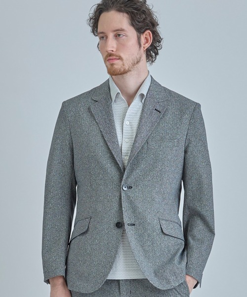 MEN'S BIGI(メンズビギ)の「【ACTIVE TAILOR】Dot Air ヘリンボーン×千鳥格子/デニム柄 セットアップジャケット<通気性/吸水速乾/ストレッチ>(テーラードジャケット・メンズ・ブラウン/ブルー/ネイビー/ブラック系その他・04/02/01/03)」の2枚目の写真