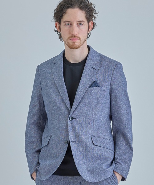 MEN'S BIGI(メンズビギ)の「【ACTIVE TAILOR】Dot Air ヘリンボーン×千鳥格子/デニム柄 セットアップジャケット<通気性/吸水速乾/ストレッチ>(テーラードジャケット・メンズ・ブラウン/ブルー/ネイビー/ブラック系その他・04/02/01/03)」の4枚目の写真