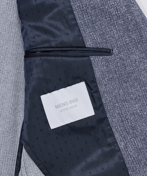 MEN'S BIGI(メンズビギ)の「【ACTIVE TAILOR】Dot Air ヘリンボーン×千鳥格子/デニム柄 セットアップジャケット<通気性/吸水速乾/ストレッチ>(テーラードジャケット・メンズ・ブラウン/ブルー/ネイビー/ブラック系その他・04/02/01/03)」の7枚目の写真