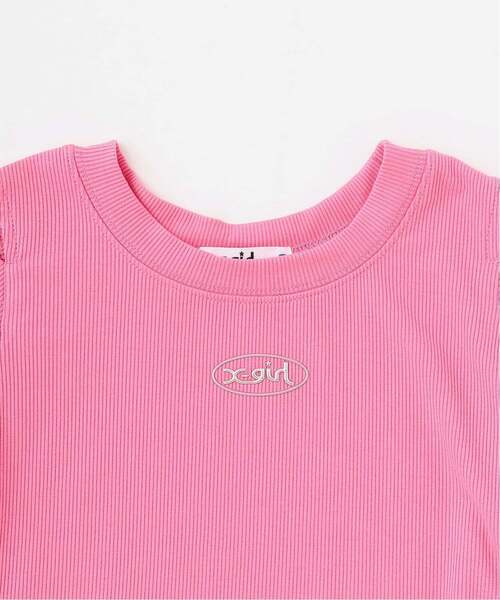 X-girl Stages(エックスガールステージス)の「肩あき半袖チビTシャツ(Tシャツ/カットソー・キッズ・ブラック/ピンク・130cm/120cm/110cm/140cm)」の4枚目の写真