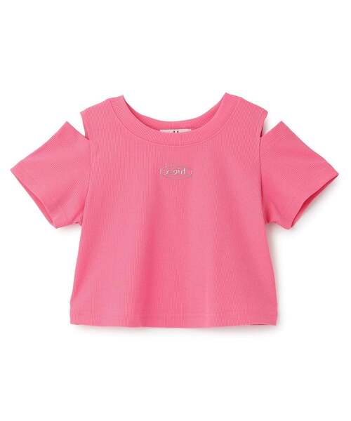 X-girl Stages(エックスガールステージス)の「肩あき半袖チビTシャツ(Tシャツ/カットソー・キッズ・ブラック/ピンク・130cm/120cm/110cm/140cm)」の11枚目の写真