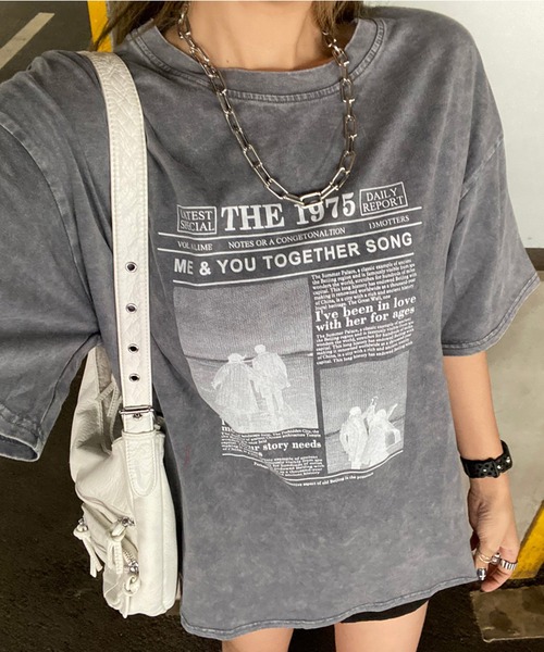 non-hedge(ノンヘッジ)の「ブリーチ転写Tシャツ(Tシャツ/カットソー・レディース・レッド/グレー/オフホワイト/ブラック・FREE)」の3枚目の写真