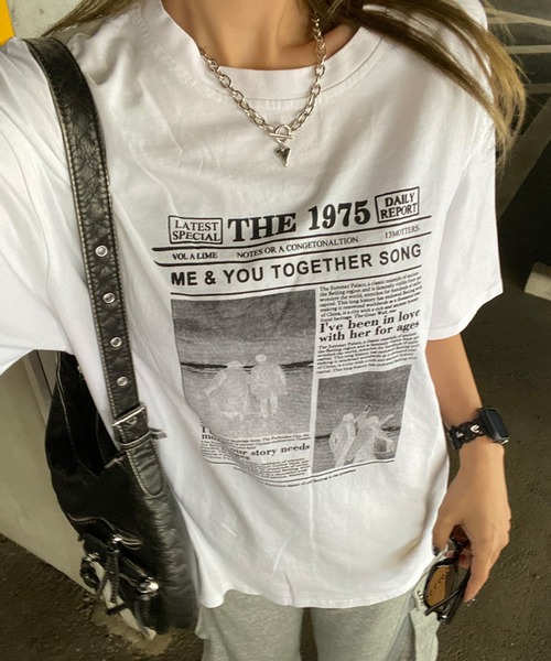 non-hedge(ノンヘッジ)の「ブリーチ転写Tシャツ(Tシャツ/カットソー・レディース・レッド/グレー/オフホワイト/ブラック・FREE)」の2枚目の写真