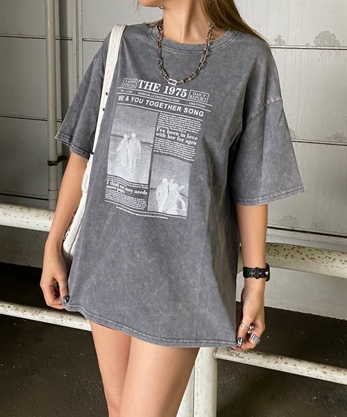 non-hedge(ノンヘッジ)の「ブリーチ転写Tシャツ(Tシャツ/カットソー・レディース・レッド/グレー/オフホワイト/ブラック・FREE)」の5枚目の写真