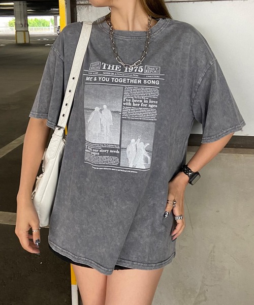 non-hedge(ノンヘッジ)の「ブリーチ転写Tシャツ(Tシャツ/カットソー・レディース・レッド/グレー/オフホワイト/ブラック・FREE)」の9枚目の写真