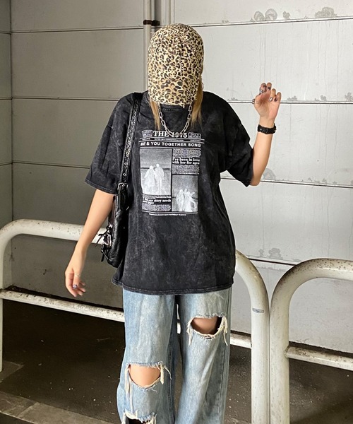 non-hedge(ノンヘッジ)の「ブリーチ転写Tシャツ(Tシャツ/カットソー・レディース・レッド/グレー/オフホワイト/ブラック・FREE)」の12枚目の写真