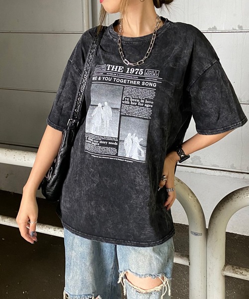 non-hedge(ノンヘッジ)の「ブリーチ転写Tシャツ(Tシャツ/カットソー・レディース・レッド/グレー/オフホワイト/ブラック・FREE)」の13枚目の写真