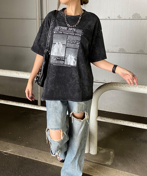 non-hedge(ノンヘッジ)の「ブリーチ転写Tシャツ(Tシャツ/カットソー・レディース・レッド/グレー/オフホワイト/ブラック・FREE)」の14枚目の写真