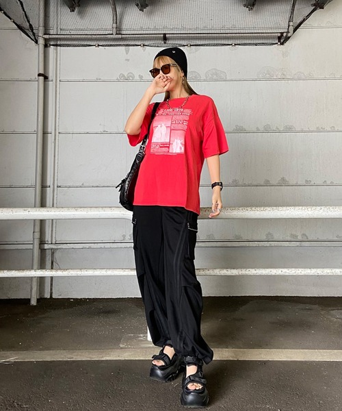 non-hedge(ノンヘッジ)の「ブリーチ転写Tシャツ(Tシャツ/カットソー・レディース・レッド/グレー/オフホワイト/ブラック・FREE)」の18枚目の写真