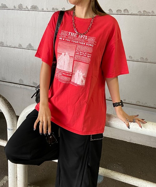 non-hedge(ノンヘッジ)の「ブリーチ転写Tシャツ(Tシャツ/カットソー・レディース・レッド/グレー/オフホワイト/ブラック・FREE)」の22枚目の写真