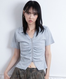 3.3 Field Trip/フロントシャーリングZIP半袖