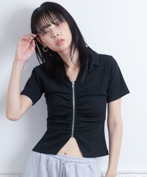 3.3 Field Trip/フロントシャーリングZIP半袖