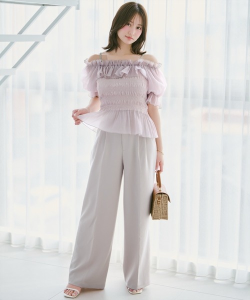 WILLSELECTION(ウィルセレクション)の「ダブルタックワイドパンツ(その他パンツ・レディース・ネイビー/ベージュ/ピンク/ブルー・M/S)」の13枚目の写真