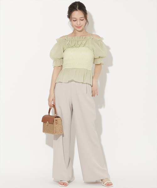 WILLSELECTION(ウィルセレクション)の「ダブルタックワイドパンツ(その他パンツ・レディース・ネイビー/ベージュ/ピンク/ブルー・M/S)」の14枚目の写真