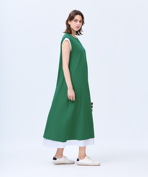 coca(coca)(コカ)の「コットンノースリーブワンピース(ワンピース・レディース・ホワイト/グリーン・L/M/S)」の15枚目の写真