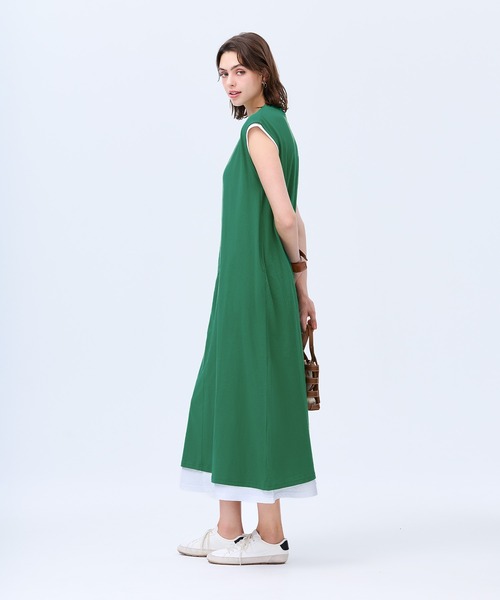 coca(coca)(コカ)の「コットンノースリーブワンピース(ワンピース・レディース・ホワイト/グリーン・L/M/S)」の16枚目の写真