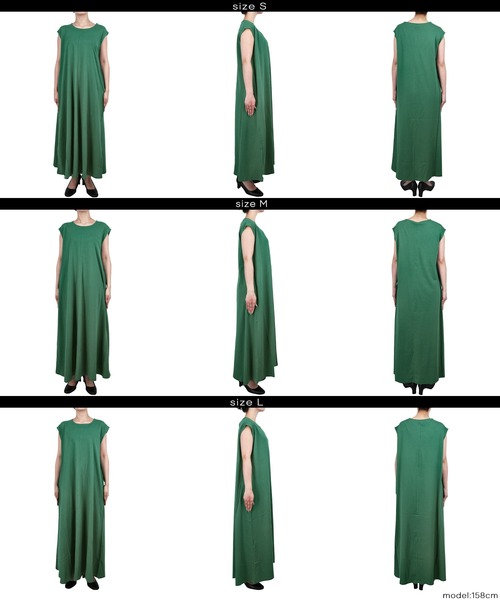 coca(coca)(コカ)の「コットンノースリーブワンピース(ワンピース・レディース・ホワイト/グリーン・L/M/S)」の19枚目の写真