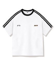 ダブルストリップオーバーサイズトラック半袖Tシャツ4カラー[DISE_3002]