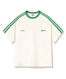 ダブルストリップオーバーサイズトラック半袖Tシャツ4カラー[DISE_3002]