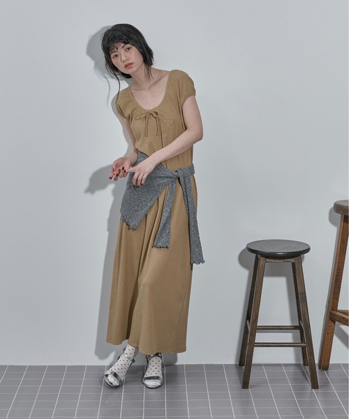 THE YOn（ザヨン）の「2wayカットリブノースリワンピース（ワンピース・レディース・チャコール/ピンク/タン・FREE）」の21枚目の写真