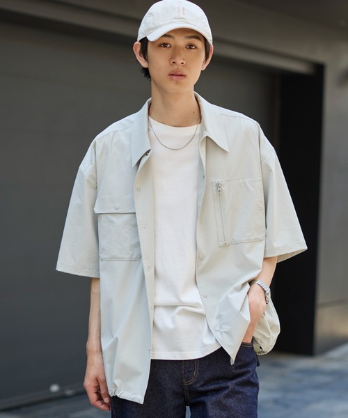 WEGO(ウィゴー)の「WEGO/リップストップシャツ(シャツ/ブラウス・メンズ・グレー/ブラック・LARGE/MEDIUM)」の5枚目の写真