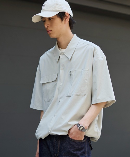 WEGO(ウィゴー)の「WEGO/リップストップシャツ(シャツ/ブラウス・メンズ・グレー/ブラック・LARGE/MEDIUM)」の7枚目の写真