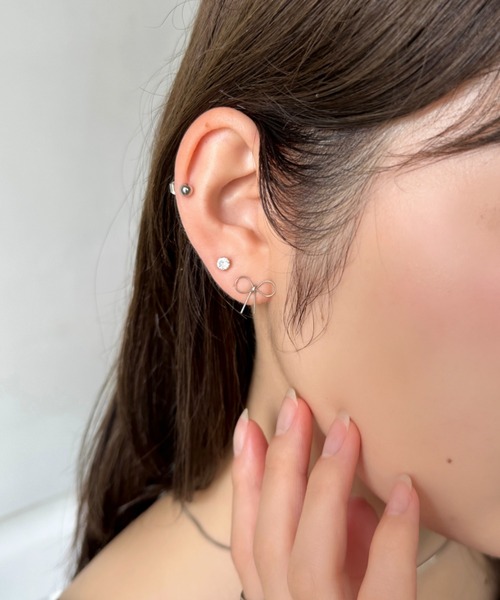 sowang（ソワン）の「フェミニンリボン3セットピアス（ピアス（両耳用）・レディース・ゴールド/シルバー/ピンク・FREE）」の12枚目の写真