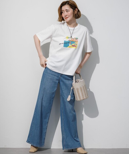 23区 S(ニジュウサンクチイサイサイズ)の「Lauren Rolwing コラボ グラフィックプリント Tシャツ(Tシャツ/カットソー・レディース・ホワイト系2/ホワイト系1・32)」の5枚目の写真
