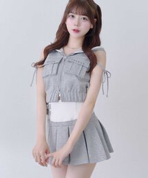 【Belle Charme】Logo Pocket Sleevless Blouson