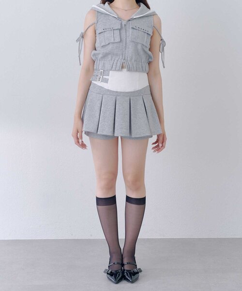 OLIVE des OLIVE(オリーブデオリーブ)の「【Belle Charme】Logo Pocket Sleevless Blouson(パーカー・レディース・トップグレー/ベージュ/ブラック・FREE)」の9枚目の写真