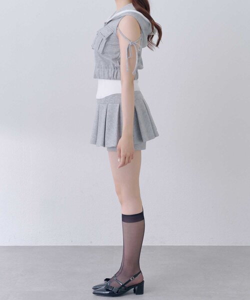 OLIVE des OLIVE(オリーブデオリーブ)の「【Belle Charme】Logo Pocket Sleevless Blouson(パーカー・レディース・トップグレー/ベージュ/ブラック・FREE)」の10枚目の写真