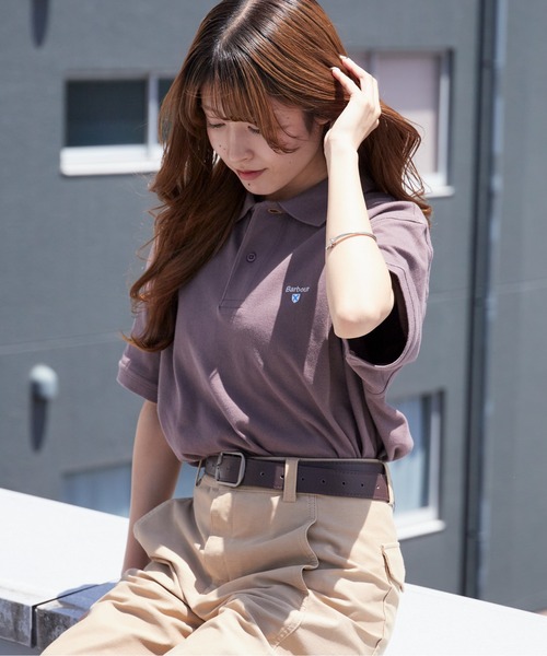 Barbour（バブアー）の「Barbour/バブアー Original Sports Polo Shirt AF 鹿の子 ポロシャツ ブランドロゴ メンズ レディース ユニセックス2026年春夏（ポロシャツ・メンズ・ホワイト/ブラック/ネイビー/パープル・M/L/XL）」の4枚目の写真