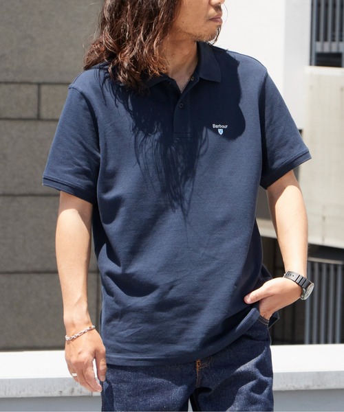 Barbour（バブアー）の「Barbour/バブアー Original Sports Polo Shirt AF 鹿の子 ポロシャツ ブランドロゴ メンズ レディース ユニセックス2026年春夏（ポロシャツ・メンズ・ホワイト/ブラック/ネイビー/パープル・M/L/XL）」の3枚目の写真