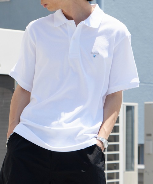 Barbour（バブアー）の「Barbour/バブアー Original Sports Polo Shirt AF 鹿の子 ポロシャツ ブランドロゴ メンズ レディース ユニセックス2026年春夏（ポロシャツ・メンズ・ホワイト/ブラック/ネイビー/パープル・M/L/XL）」の16枚目の写真
