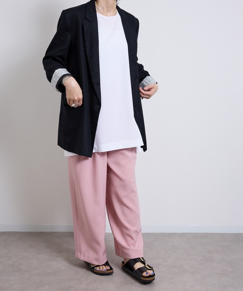 vent blanc（ヴァンブラン）の「VB : denicher デニシェ Naturemier タックワイドパンツ（スラックス・レディース・グレー/ベビーピンク/ブラック・FREE）」の17枚目の写真