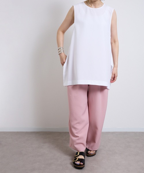 vent blanc（ヴァンブラン）の「VB : denicher デニシェ Naturemier タックワイドパンツ（スラックス・レディース・グレー/ベビーピンク/ブラック・FREE）」の19枚目の写真