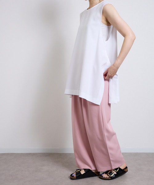 vent blanc（ヴァンブラン）の「VB : denicher デニシェ Naturemier タックワイドパンツ（スラックス・レディース・グレー/ベビーピンク/ブラック・FREE）」の20枚目の写真