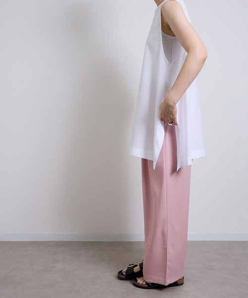 vent blanc（ヴァンブラン）の「VB : denicher デニシェ Naturemier タックワイドパンツ（スラックス・レディース・グレー/ベビーピンク/ブラック・FREE）」の21枚目の写真
