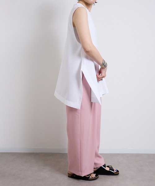 vent blanc（ヴァンブラン）の「VB : denicher デニシェ Naturemier タックワイドパンツ（スラックス・レディース・グレー/ベビーピンク/ブラック・FREE）」の22枚目の写真