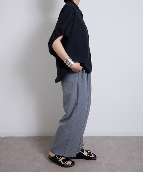 vent blanc（ヴァンブラン）の「VB : denicher デニシェ Naturemier タックワイドパンツ（スラックス・レディース・グレー/ベビーピンク/ブラック・FREE）」の9枚目の写真