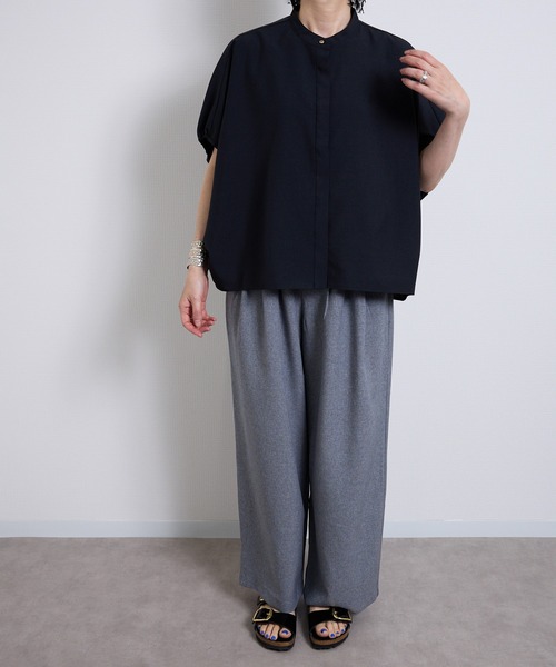 vent blanc（ヴァンブラン）の「VB : denicher デニシェ Naturemier タックワイドパンツ（スラックス・レディース・グレー/ベビーピンク/ブラック・FREE）」の11枚目の写真