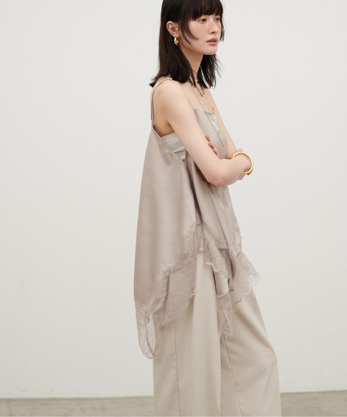LARUTA(ラルータ)の「【LARUTA】ワッシャーサテン前後2WAYキャミブラウス(キャミソール・レディース・ベージュ/ブラック/チャコールグレー/グレイッシュベージュ/ダークブラウン・FREE)」の17枚目の写真
