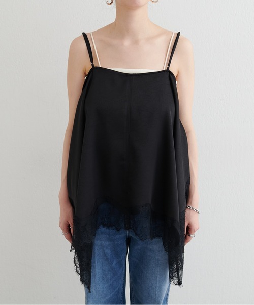 LARUTA(ラルータ)の「【LARUTA】ワッシャーサテン前後2WAYキャミブラウス(キャミソール・レディース・ベージュ/ブラック/チャコールグレー/グレイッシュベージュ/ダークブラウン・FREE)」の13枚目の写真