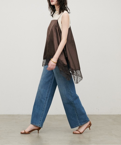 LARUTA(ラルータ)の「【LARUTA】ワッシャーサテン前後2WAYキャミブラウス(キャミソール・レディース・ベージュ/ブラック/チャコールグレー/グレイッシュベージュ/ダークブラウン・FREE)」の9枚目の写真
